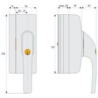 ABUS FO400N - Skizze mit genauen Maßen ABUS FO400N